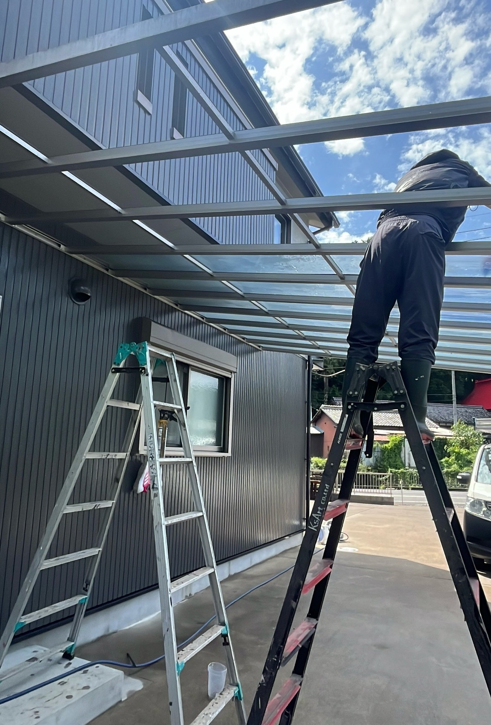 テラス屋根復旧