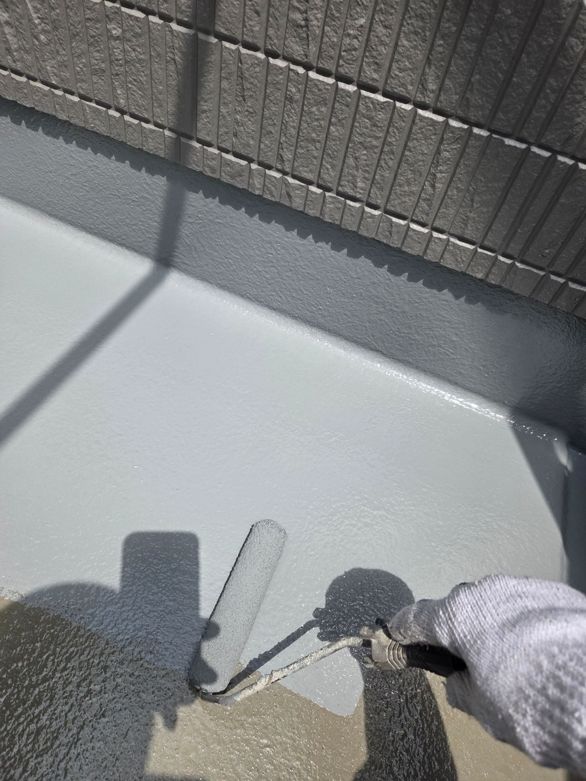 ベランダ床防水 上塗り